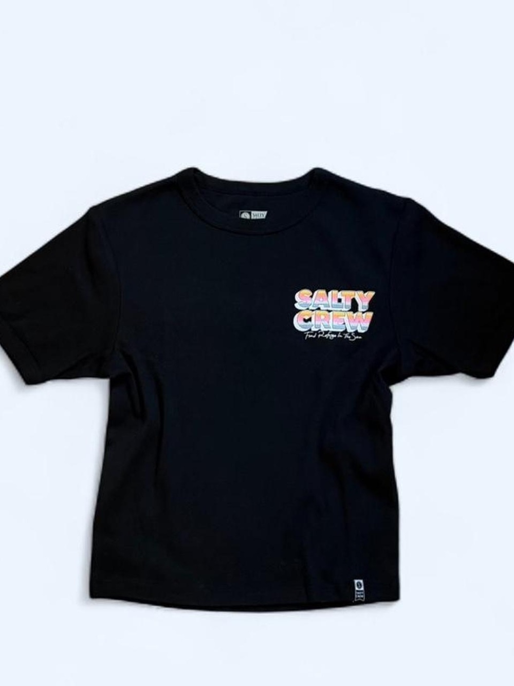 Salty Crew Black Kids Short-Sleeve Tee with Colorful Logo